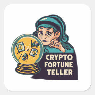 Crypto Fortune Teller Vierkante Sticker