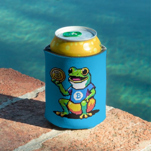 Crypto Frog - Grappige Pixel Art Digitale Valuta Blikjeskoeler (Insitu Zwembad)