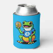 Crypto Frog - Grappige Pixel Art Digitale Valuta Blikjeskoeler (Blikje Voorkant)