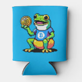 Crypto Frog - Grappige Pixel Art Digitale Valuta Blikjeskoeler (Voorkant)