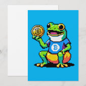 Crypto Frog - Grappige Pixel Art Digitale Valuta Feestdagenkaart (Voorkant / Achterkant)