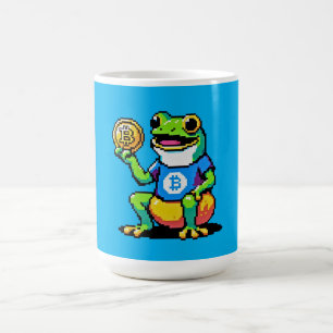Crypto Frog - Grappige Pixel Art Digitale Valuta Koffiemok
