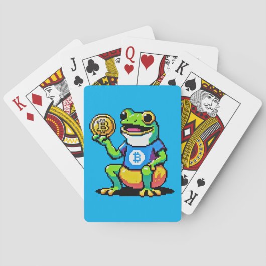 Crypto Frog - Grappige Pixel Art Digitale Valuta Pokerkaarten (Achterkant)