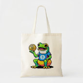 Crypto Frog - Grappige Pixel Art Digitale Valuta Tote Bag (Voorkant)
