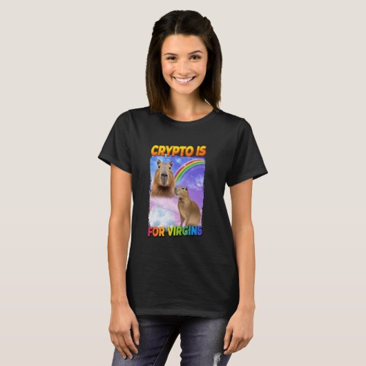 Crypto is voor maagden Capybara T-shirt (Voorkant volledig)