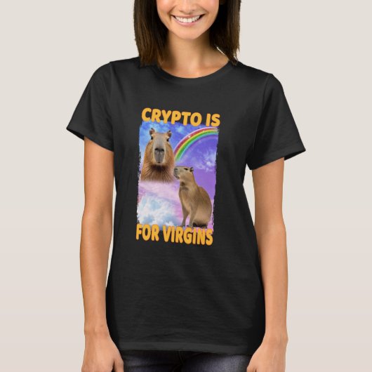 Crypto is voor maagden Capybara T-shirt (Voorkant)