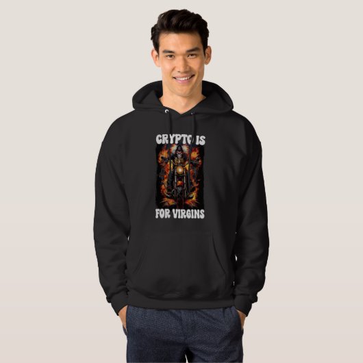 Crypto is voor Virgins Cringe Skeleton Hoodie (Voorkant volledig)