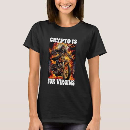 Crypto is voor Virgins Cringe Skeleton T-shirt (Voorkant)