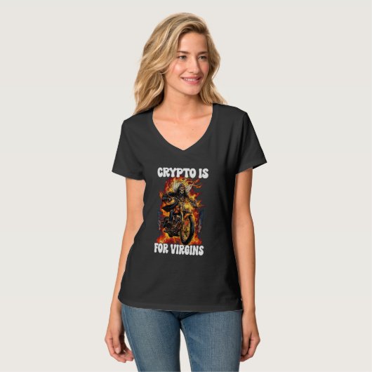 Crypto is voor Virgins Cringe Skeleton T-shirt (Voorkant volledig)
