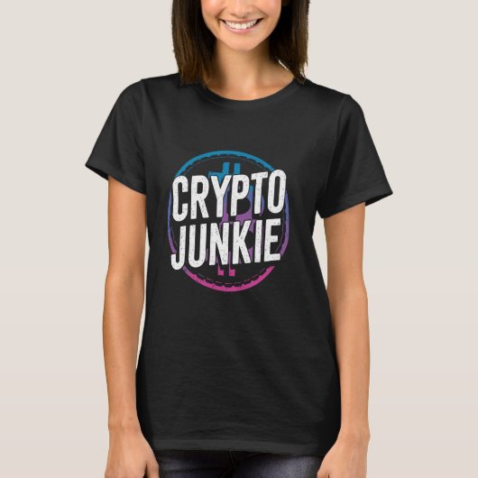 Crypto Junkie Cryptocurrency-liefhebber T-shirt (Voorkant)