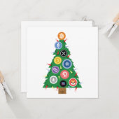 Crypto Kerstboom Cryptocurrency Ornament Kaart (Voorkant / Achterkant in situ)