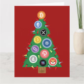 Crypto Kerstboom Cryptocurrency Ornament Kaart (Voorkant)