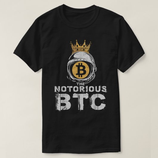 Crypto King Astronaut Bitcoin Design T-shirt (Design voorkant)