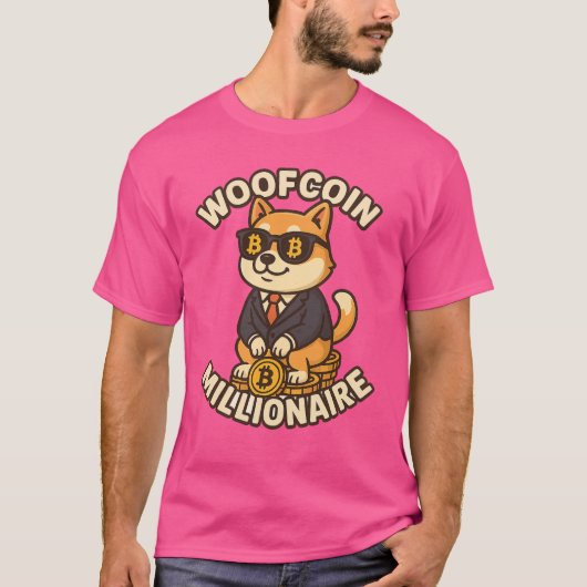Crypto King Dog - WooCoin Millionaire T-shirt (Voorkant)