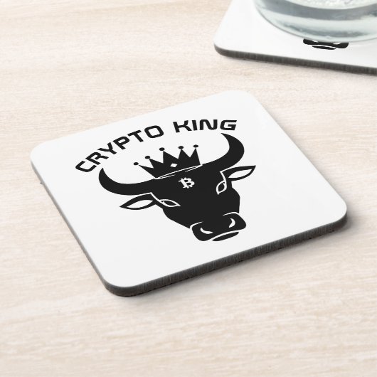 Crypto King gepersonaliseerd wit Bier Onderzetter (Linkerzijde)