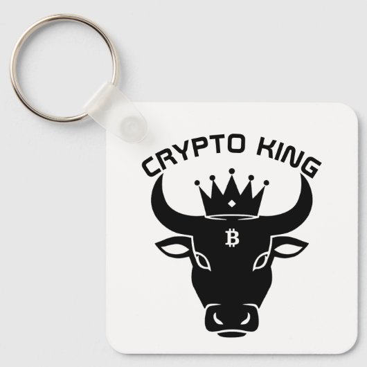Crypto King gepersonaliseerd wit Sleutelhanger (Voorkant)