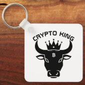 Crypto King gepersonaliseerd wit Sleutelhanger (Voorkant)