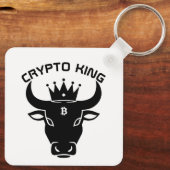 Crypto King gepersonaliseerd wit Sleutelhanger (Achterkant)