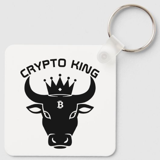 Crypto King gepersonaliseerd wit Sleutelhanger (Achterkant)