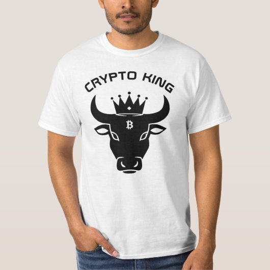 Crypto King gepersonaliseerd wit T-shirt (Voorkant)