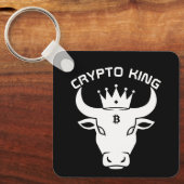 Crypto King gepersonaliseerd zwart Sleutelhanger (Voorkant)
