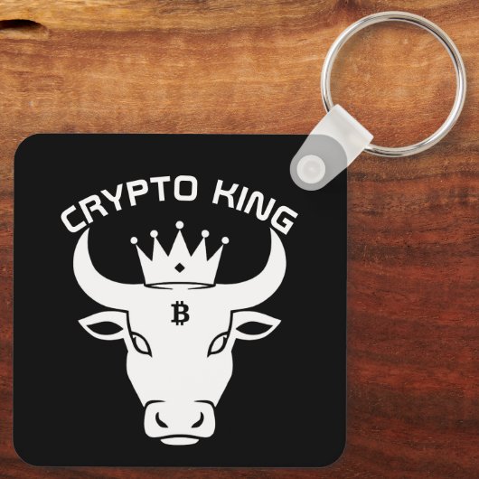 Crypto King gepersonaliseerd zwart Sleutelhanger (Achterkant)