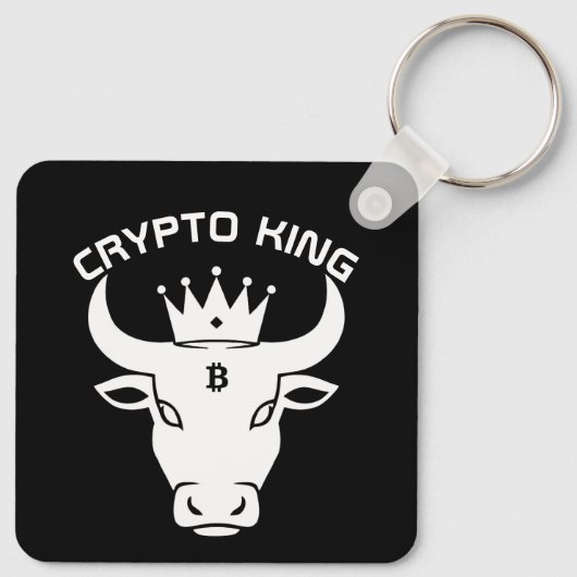 Crypto King gepersonaliseerd zwart Sleutelhanger (Achterkant)