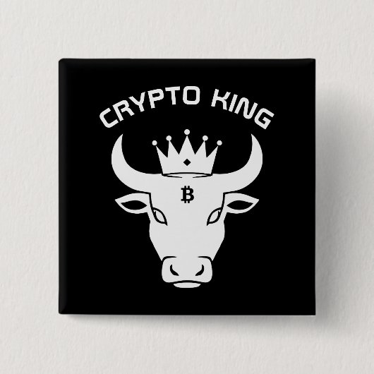 Crypto King gepersonaliseerd zwart Vierkante Button 5,1 Cm (Voorkant)