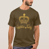 Crypto King T-Shirt in Bruin en Goud (Voorkant)