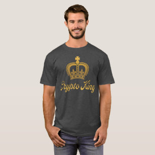Crypto King T-shirt in Charcoal en Goud