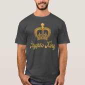 Crypto King T-shirt in Charcoal en Goud (Voorkant)