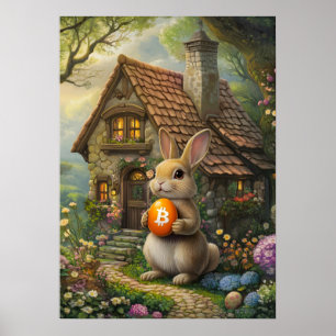 Crypto Konijn Hole Paashaas schilderij Poster