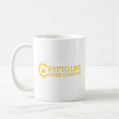 Crypto Life Koffiebedrijf Original Gold Logo Koffiemok (Links)