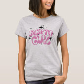 Crypto Meisje Retro Roze Lettering op Grijs T-Shir T-shirt (Voorkant)