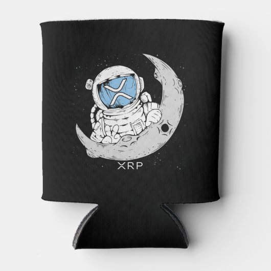 Crypto Meme XRP Cryptocurrency Cute Astronaut Moon Blikjeskoeler (Voorkant)