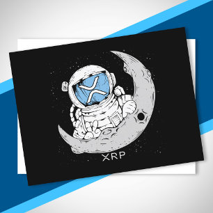 Crypto Meme XRP Cryptocurrency Cute Astronaut Moon Briefkaart