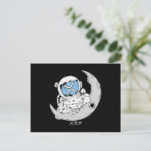 Crypto Meme XRP Cryptocurrency Cute Astronaut Moon Briefkaart (Staand voorkant)
