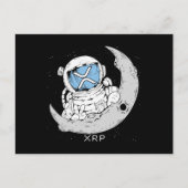 Crypto Meme XRP Cryptocurrency Cute Astronaut Moon Briefkaart (Voorkant)