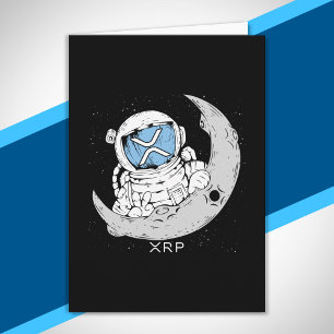 Crypto Meme XRP Cryptocurrency Cute Astronaut Moon Kaart