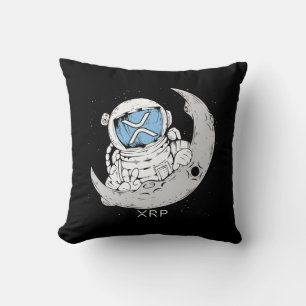 Crypto Meme XRP Cryptocurrency Cute Astronaut Moon Kussen