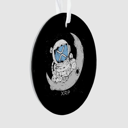 Crypto Meme XRP Cryptocurrency Cute Astronaut Moon Ornament (voorkant)