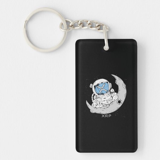 Crypto Meme XRP Cryptocurrency Cute Astronaut Moon Sleutelhanger (Voorkant)