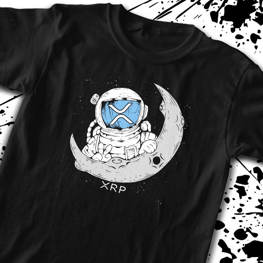 Crypto Meme XRP Cryptocurrency Cute Astronaut Moon T-shirt