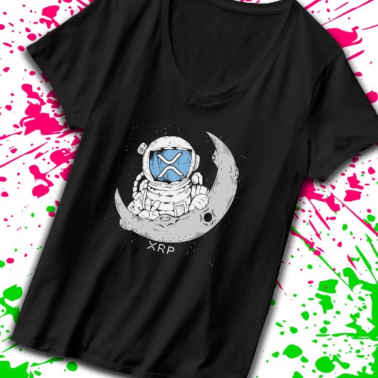 Crypto Meme XRP Cryptocurrency Cute Astronaut Moon T-shirt