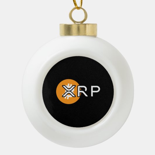 Crypto Meme XRP Over Bitcoin Cryptocurrency Swap Keramische Bal Ornament (Voorkant)