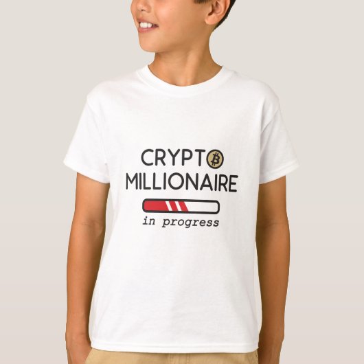 Crypto-miljonair in wording t-shirt (Voorkant)