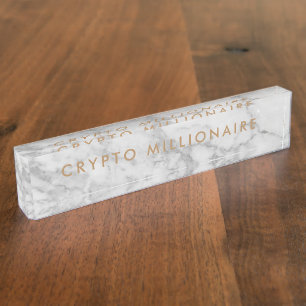Crypto miljonair Ondernemer NFT Naambordje