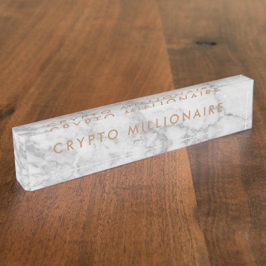 Crypto miljonair Ondernemer NFT Naambordje (Zijkant)