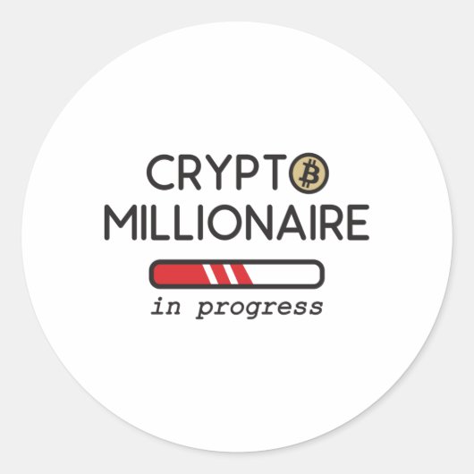 Crypto Millionaire in progress Ronde Sticker (Voorkant)