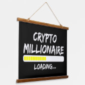 Crypto Millionaire Loading Bitcoin Hangend Wandkleed (Gebogen)